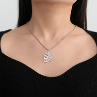 Jeshayuan Iranian Persian Farsi God Khoda Necklace Chain Choker Women Man Necklace Stainless Steel Jewelry Christmas Giftst
