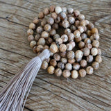 8mm Natural knot 108 Sand jasper gemstone beads necklace Bless All Saints' Day Fancy Yoga Lucky Handmade Wrist Elegant Diy