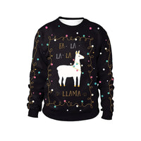 Men Women Llama Ugly Christmas Sweatshirt 3D Funny Print New Year Eve Xmas Sweater Couples Pullover Holiday Party Jumper Tops
