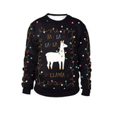 Men Women Llama Ugly Christmas Sweatshirt 3D Funny Print New Year Eve Xmas Sweater Couples Pullover Holiday Party Jumper Tops