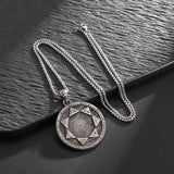 Retro Fashion Seven Angels Magic Circle Solomon's Seal Necklace Pendant Men's Lucky Amulet Jewelry