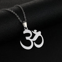 2024 new fashion stainless steel Aum Yoga necklace for women and men couples ethnic style accessory collarbone chain anniversary