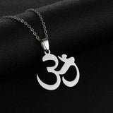 2024 new fashion stainless steel Aum Yoga necklace for women and men couples ethnic style accessory collarbone chain anniversary