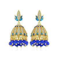 Gypsy Jewelry Retro Ethnic Indian Jhumka Crystal Small Bells Beads Drop Tassel Earrings Women Bohemian Statement Jhumki Tribal