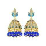 Gypsy Jewelry Retro Ethnic Indian Jhumka Crystal Small Bells Beads Drop Tassel Earrings Women Bohemian Statement Jhumki Tribal