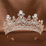 1Pc Golden Baroque Crystal Tiaras And Crowns For Women Bride Rhinestone Prom Diadem Headband Bridal Wedding Hair Accessories