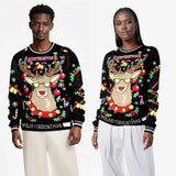 Men Women Llama Ugly Christmas Sweatshirt 3D Funny Print New Year Eve Xmas Sweater Couples Pullover Holiday Party Jumper Tops