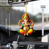 Ganesha Versatile Pendant Keychain,Eastern Elements 2D Flat Acrylic Ornament,Hanging Decoration for Car,Bags,Festive,Party,Gift