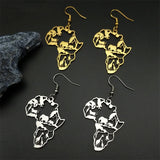 New fashion African map animal logo hollow stainless steel earrings pendant necklace set accessories temperament everything coll