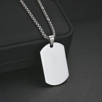 Stainless Steel Jewelry Mens Custom Engraved Name Photo Animal Necklace for Women Personalized Square Pendant Family Party Gift