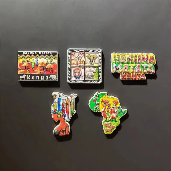 Kenya Africa Travelling Souvenirs Fridge Magnets Creative Home Decoration Resin Fridge Magnetic Stickers