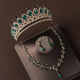4 Pcs/Set Baroque Rhinestone Bridal Jewelry Set for Brides Wedding Headpieces Ladies Event Evening Ball Accessories