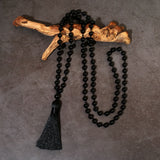 8mm Black Onyx 108 Mala Bead Necklace for Meditation Yoga Prayer Jewelry for Men and Women
