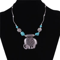 Ethnic Antique Silver Color Moon Choker Necklaces for Women Boho Turquoise Necklace Girls Party Jewelry Gifts