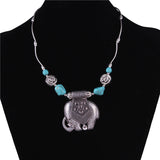 Ethnic Antique Silver Color Moon Choker Necklaces for Women Boho Turquoise Necklace Girls Party Jewelry Gifts