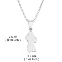 Anniyo 2.5CM Guyana Map Charms Pendant Necklaces For Women Girls Stainless Steel Jewelry #004162