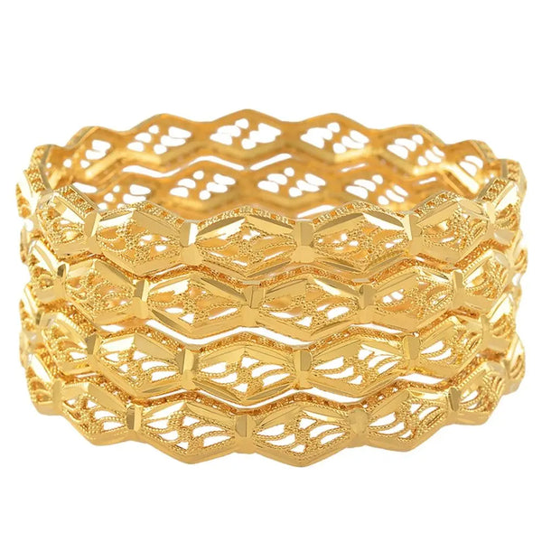 Anniyo 4 Pieces/Lot Wholesale Ethiopian Gold Color Bangles Factory Price The Style of African Middle East Dubai Jewelry @086206