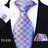 Royal Striped Paisley Ties For Men Luxury 8cm Necktie Pocket Square Cufflinks Gift Set Jacquard Weave Tie Suit Accessories