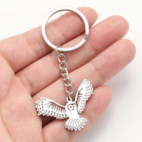 My Shape Phoenix Bird Keychains Stainless Steel Flying Animal Owl Eagle Wings Pendent Keyring for Car Backpack Amulet Jewelry