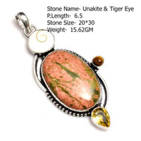 Genuine Labradorite Jasper Agate Turquoise  Pendant