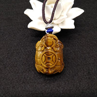 Natural Tiger Eye Stone Money Turtle Pendant Unisex Dragon Turtle Hanging Ornament a Grade Jewelry Accessory from Mainland China