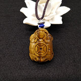 Natural Tiger Eye Stone Money Turtle Pendant Unisex Dragon Turtle Hanging Ornament a Grade Jewelry Accessory from Mainland China