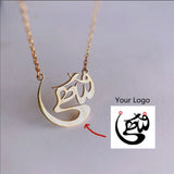 Customized logo necklace with personalized cutting of any logo/shape/icon/pattern necklace as a gift for friends