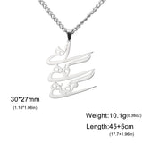 Jeshayuan Iranian Persian Farsi God Khoda Necklace Chain Choker Women Man Necklace Stainless Steel Jewelry Christmas Giftst