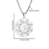 Stainless Steel Indian Religious Mandala Lotus Symbol Necklace Men Women Yoga Om Casual Jewelry