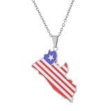 2024 New fashion stainless steel dripping Liberian map necklace for women and men couples ethnic style accessory collarbone chai