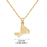 Anniyo Mali Map Pendant Necklaces Jewelry for Women Girls #300510