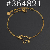 Anniyo 18CM + 5CM Venezuela Map Bracelet for Women Stainless Steel Jewelry  #364721