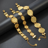 Anniyo Coin Bracelet for Women Girls African Arab Middle East Dubai Iran Iraq Syria Jewelry Birthday Party #352101