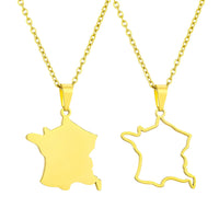 Stainless steel French filigree smooth pendant necklace, suitable for both men and women, versatile ethnic style collar chain