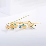 Autumn New Korean Elegant and Fashionable Clock Orchid brooch Creative Personalized Flower Clothing Pin Accessories for Women