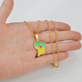 Anniyo French Guiana Map Pendant Necklaces Stainless Steel Guyane Jewelry #004562