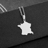 Stainless steel French filigree smooth pendant necklace, suitable for both men and women, versatile ethnic style collar chain