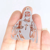 New fashion stainless steel hollowed cross Jesus large pendant DIY necklace bracelet keychain pendant accessories