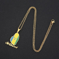 2024 New fashion stainless steel Saint Vincent Map necklace for men and women geometric titanium steel pendant ethnic style coll