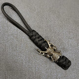 Vintage Hand-knitted Lanyard Keychain Biker helmet Pendant Paracord Rope weave Accessories Bag Hanging Handmade Car Keyring