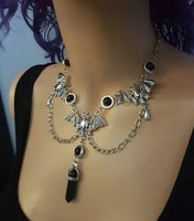 Gothic Bat Necklace, Halloween necklace, Vampire Bat Necklace, Gothic Jewelry, Classic Goth Victorian necklace