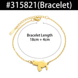 Anniyo 18CM + 4CM Venezuela Map Bracelet for Women Stainless Steel Jewelry Bangle @315821