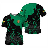 All Over Print Jamaica Flag T-shirt For Men Summer O'neck T Shirts Clothes Men's Short Sleeves Oversized Tshirt Tops