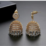 Gypsy Jewelry Retro Ethnic Indian Jhumka Crystal Small Bells Beads Drop Tassel Earrings Women Bohemian Statement Jhumki Tribal