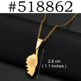 2025 New Arrivals Corsica Flag Pendant Necklaces Stainless Steel for Women Girls Sardinia Ethnic Jewelry #518762