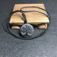 Natural Genuine Obsidian Life Tree Necklace Pendant Healing Crystal Guardian Jade Pendant Male and Female Jade Necklace Jewelry