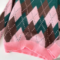SINGREINY Christmas Style Knitting Warm Sweater O Neck Long Sleeves Argyle Design Loose Pullovers 2025 Autumn Casual Women Tops