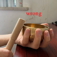 Tibetan Brass Singing Bowl Sanskrit Yoga Meditation for Sound Handmade Healing Stress Relief Buddha Mindfulness Instrument