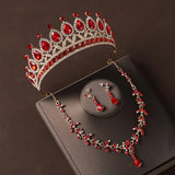 4 Pcs/Set Baroque Rhinestone Bridal Jewelry Set for Brides Wedding Headpieces Ladies Event Evening Ball Accessories