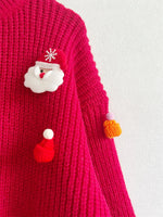 Handmade Decorative Christmas Sweaters Women Fashion Cute O Neck Long Sleeve Knitted Pullover Sweater Female Autumn Winter New